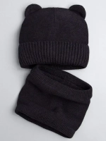 Детская шапка с ушками и снуд осенняя