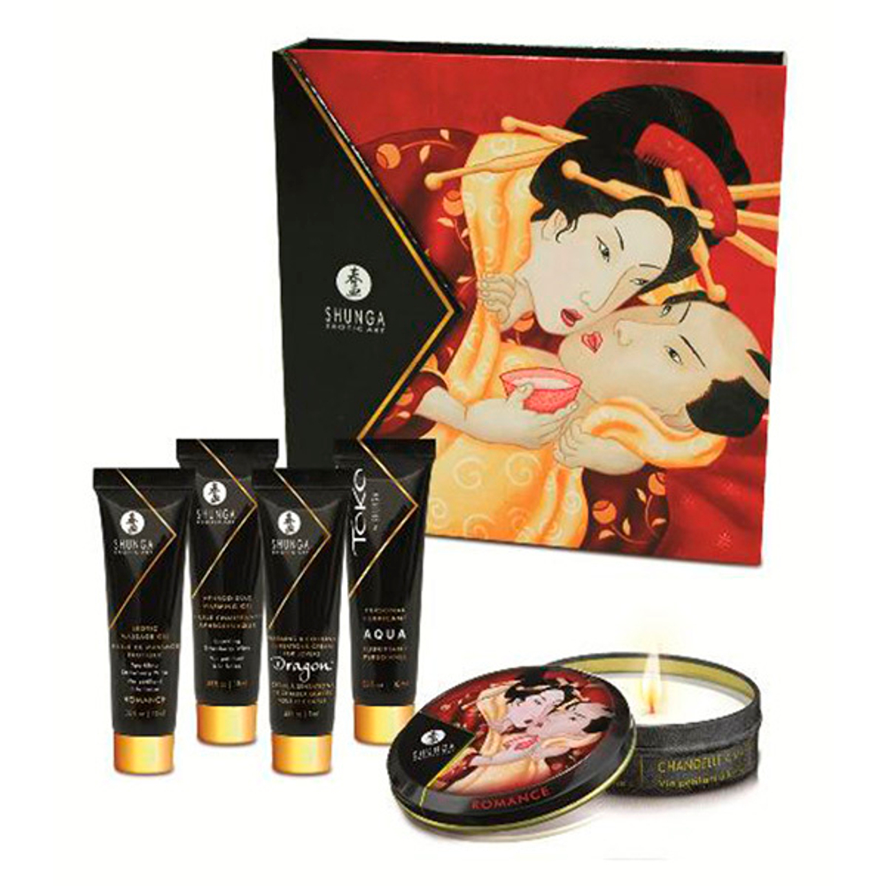 Подарочный набор интимной косметики из 5 предметов Клубника и шампанское Shunga Geishas Secret