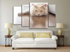 Модульная картина "Скучающая кошка"