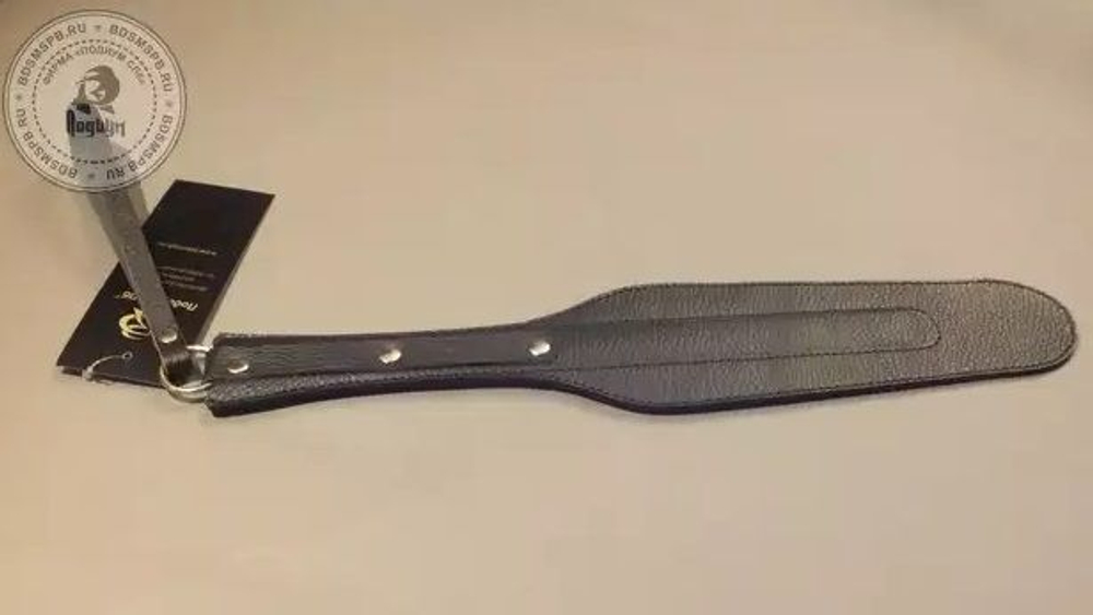 Чёрный кожаный спанкер Лопатка малая (Цвет: черный)