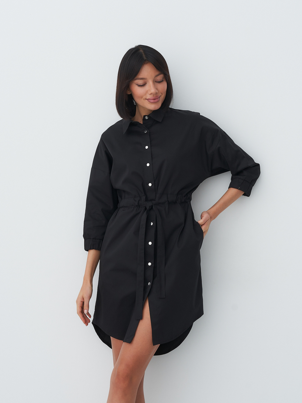 Халат женский м182 toray стретч черный55