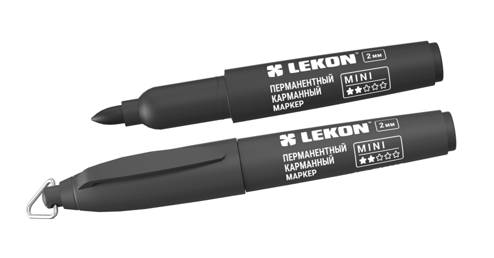 Маркер перманентный карманный LEKON MINI 2mm цвет: Черный (1/80)