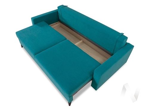 Диван прямой Фидэль (БД) LUMA 18 (велюр темно-голубой)