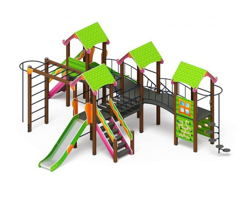 Детский игровой комплекс Лукоморье ДИК 2.25.08-01.С H=1200, металлический скат