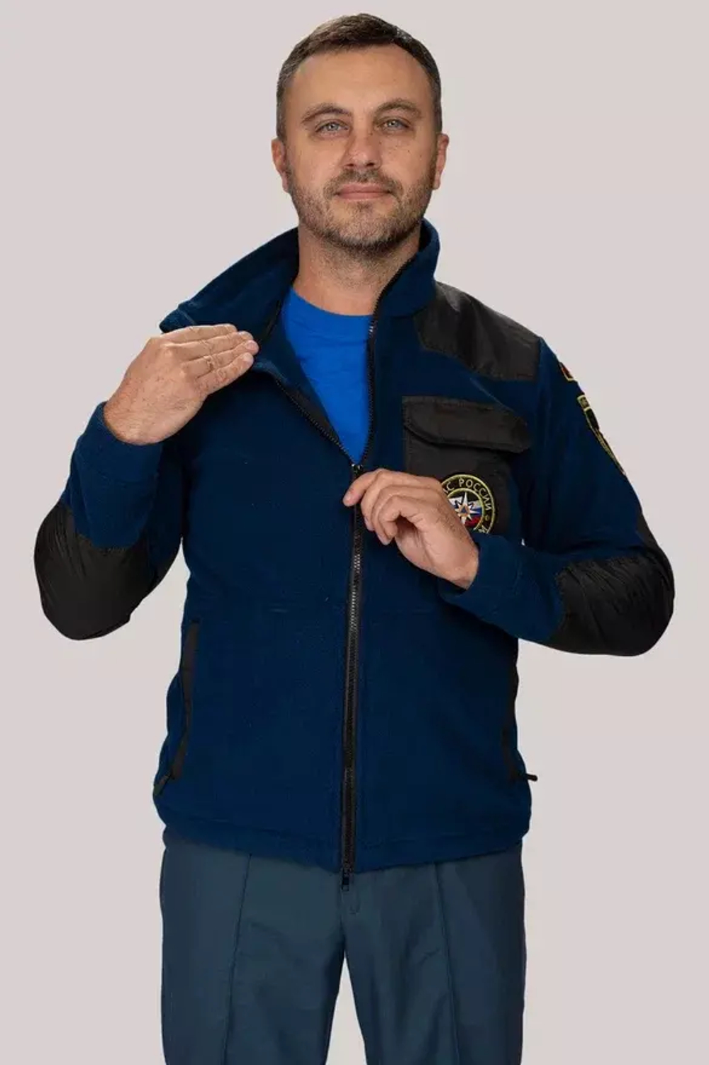 Куртка флисовая мужская МЧС (с шевронами)