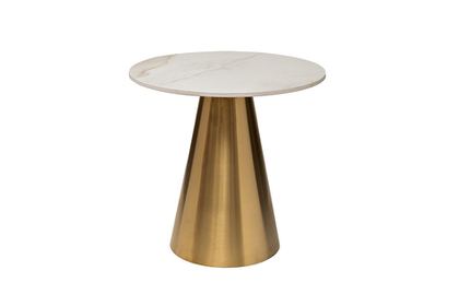 Стол журнальный керамогранит белый d50x50см Garda Decor