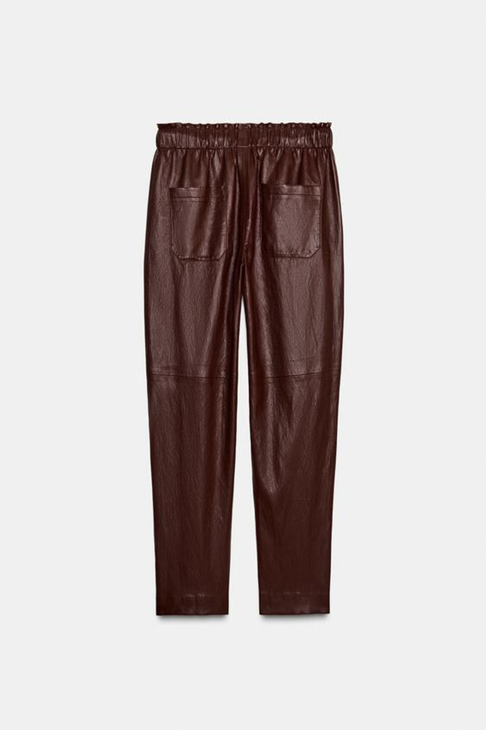 ZARA БРЮКИ ИЗ ИСКУССТВЕННОЙ КОЖИ, ГРАНАТОВЫЙ