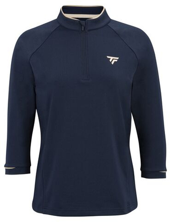 Женская теннисная футболка с длинным рукавом Tecnifibre Thermo Zipper 3/4 Sleeves - marine