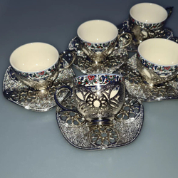 Кофейный сервиз "Традиционный" на 6 персон с блюдцами/ZAMAK. Турция