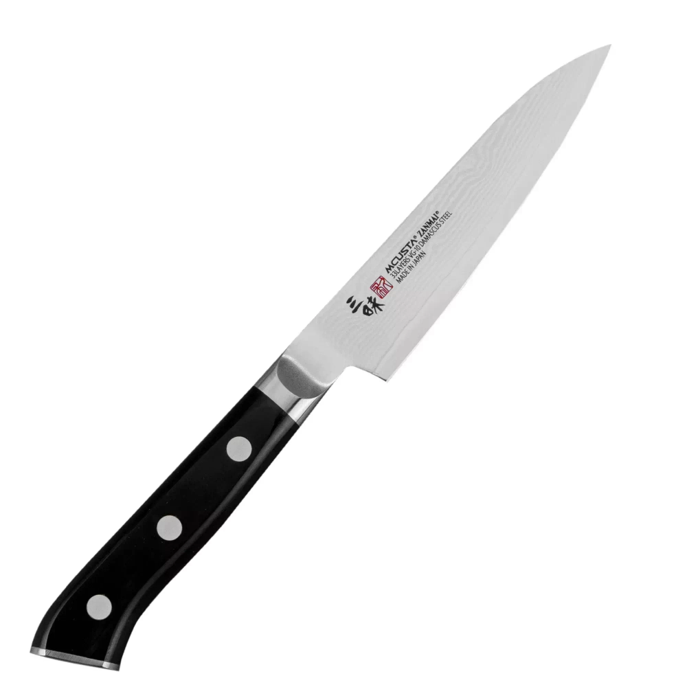 Mcusta Zanmai - Классический нож Damascus Pakka 11см универсальный / артикул   HKB-3001D  / GTIN 4964496954017