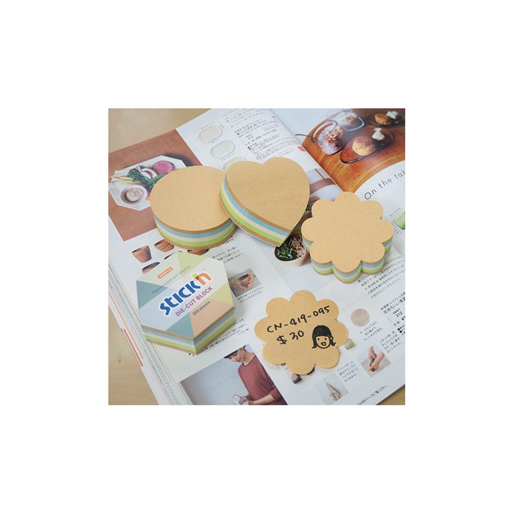 Блок бумаги с л/к 61х70 250л.Stick`n гексагон пастель+крафт ассорти 21828