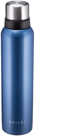 Термос 1.6 литра, голубой металик (молотковое покрытие)