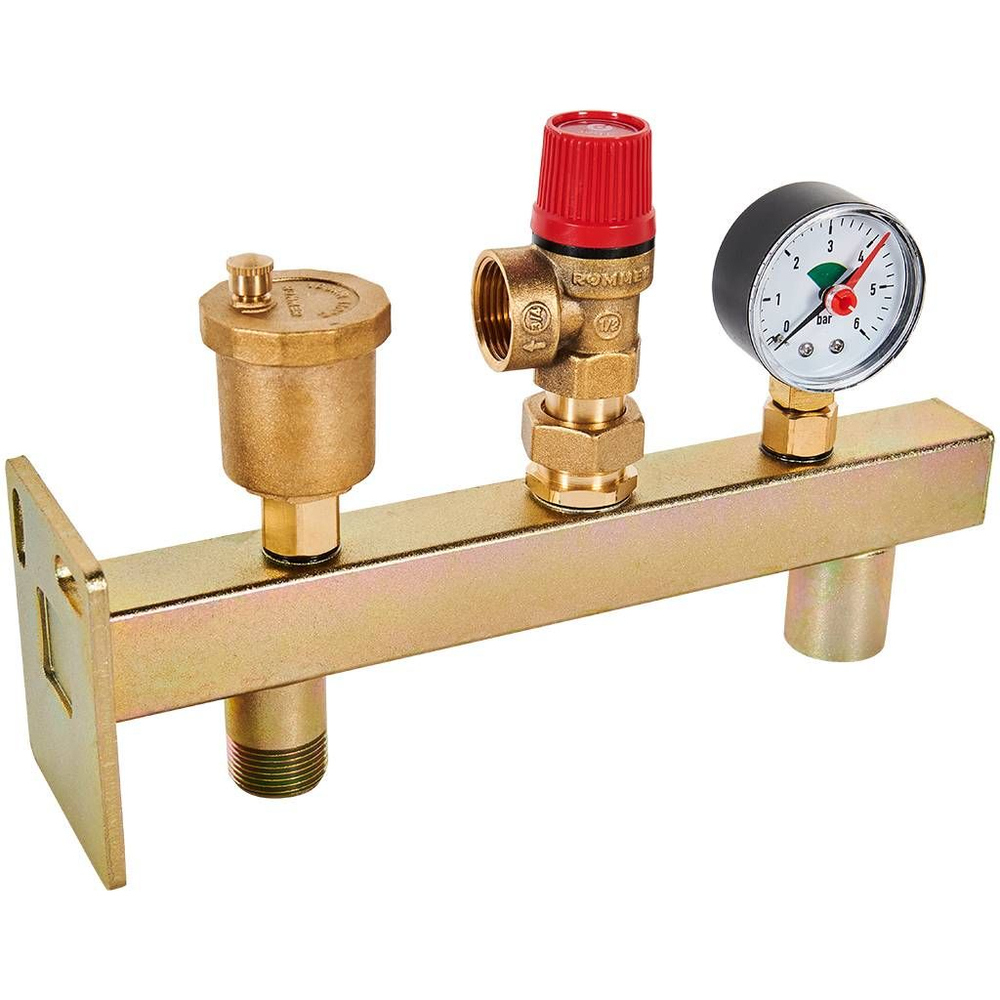 Группа безопасности ROMMER 3 бар 3/4 настенная для бака (RVS-0006-013020)