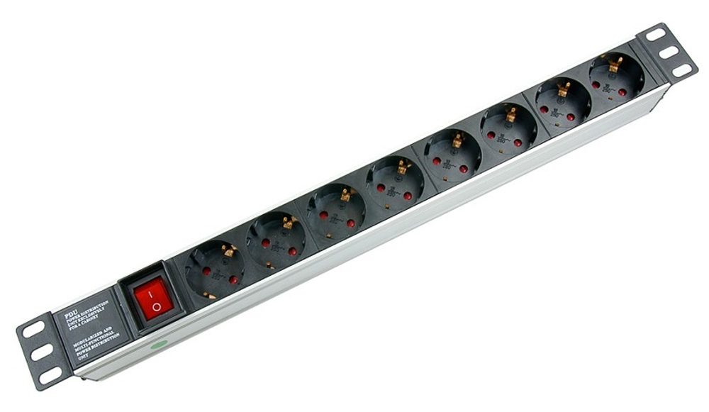 Блок розеток 19", 8 розеток Cabeus PDU-8P
