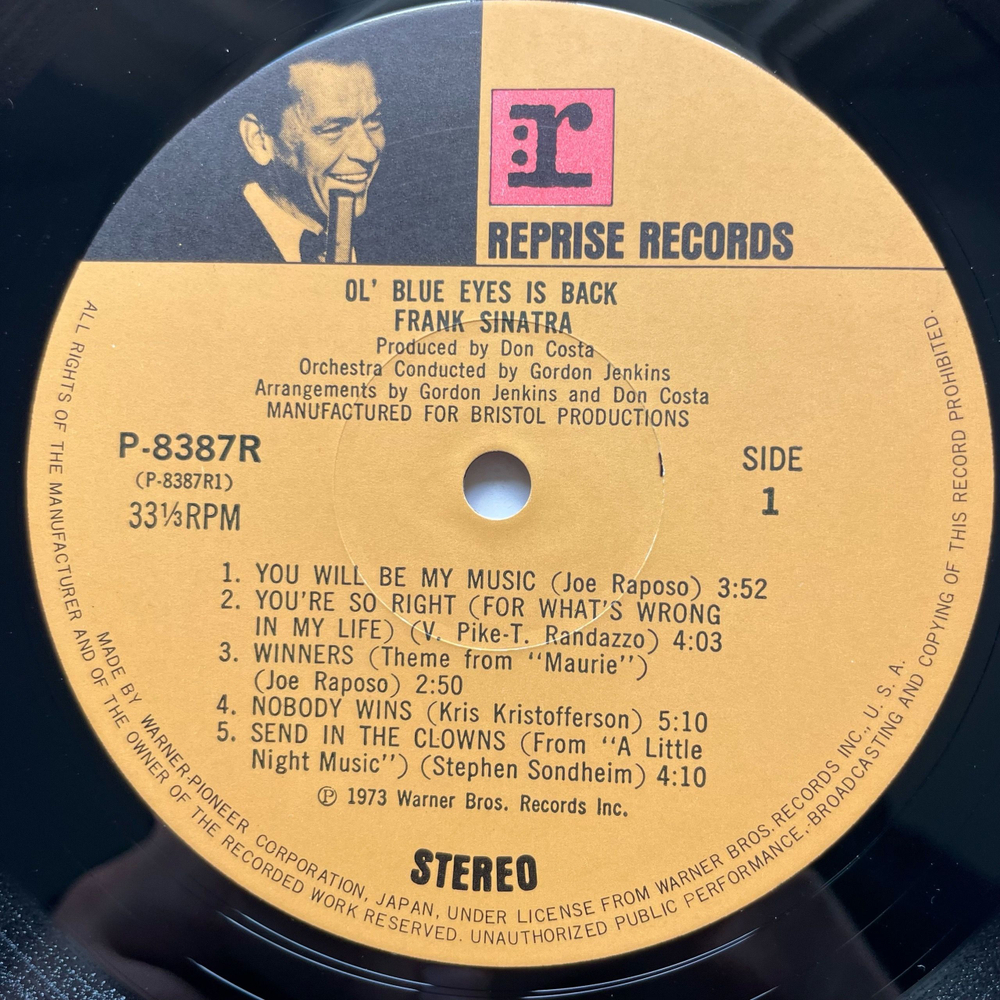 Винтажная виниловая пластинка LP Frank Sinatra Ol' Blue Eyes Is Back (Япония 1973) (Оби)