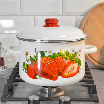 Кастрюля 5,5л "Клубника садовая"