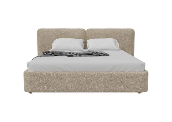 Кровать двуспальная Hub Soft 180 см (молочный, букле)