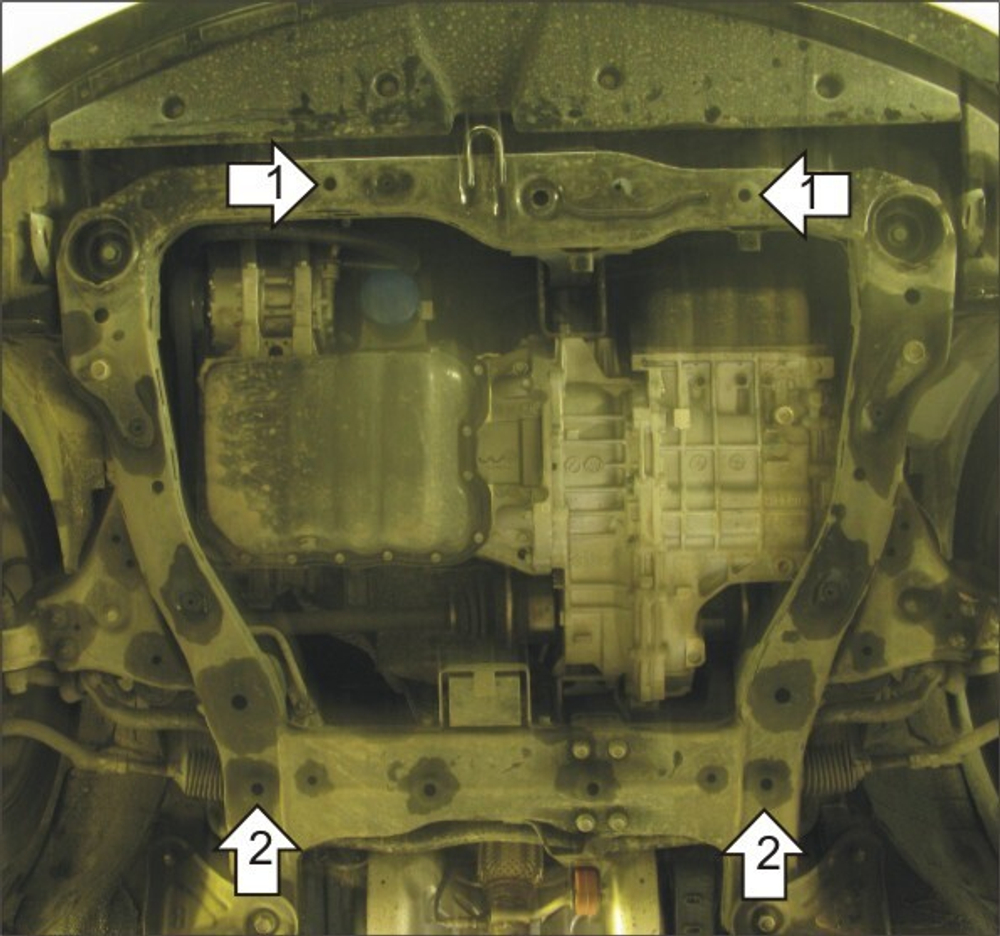Защита картера Двигателя, КПП. 2 мм, Сталь. для Hyundai Sonata NF 2008-2010, Hyundai NF 2005-2008 MOTODOR.00913