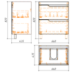 Комплект Тумба Azario KANTRI 70/2Н 700х455х865 напольная, с раковиной Фостер 70, белый глянцевый (CS00097252)