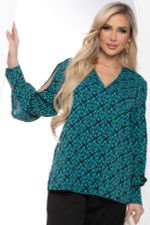 Блуза "Тайное чувство" (бирюза/черная) Б8519 LT Collection