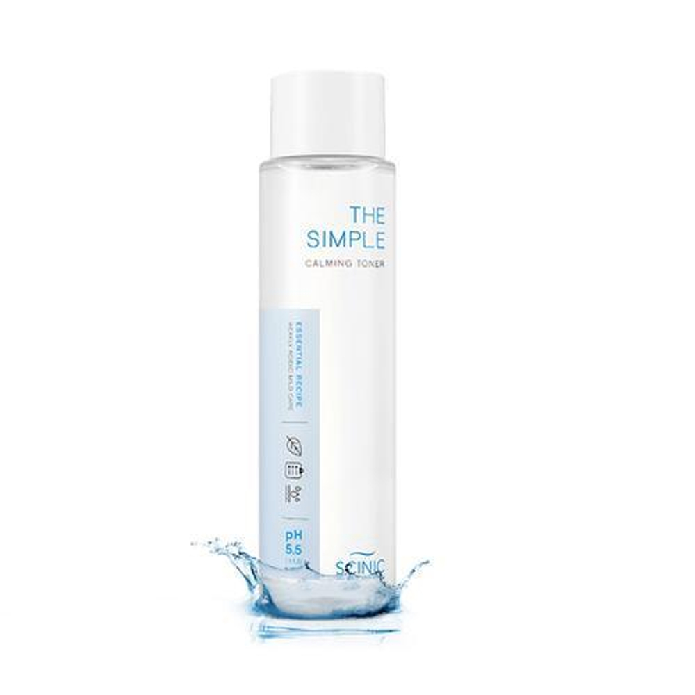 Scinic The Simple Calming Toner слабокислотный тоник для чувствительной кожи