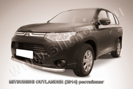 Защита переднего бампера (нержавейка) Mitsubishi Outlander (2014-2015) d57