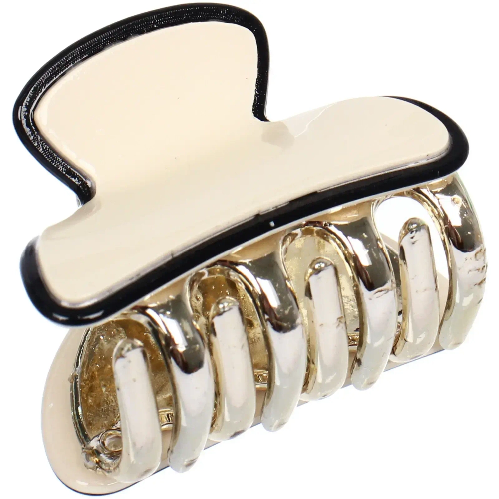 Заколка - краб для волос «AKS-EMPIRE», цвет белый, 4*3см