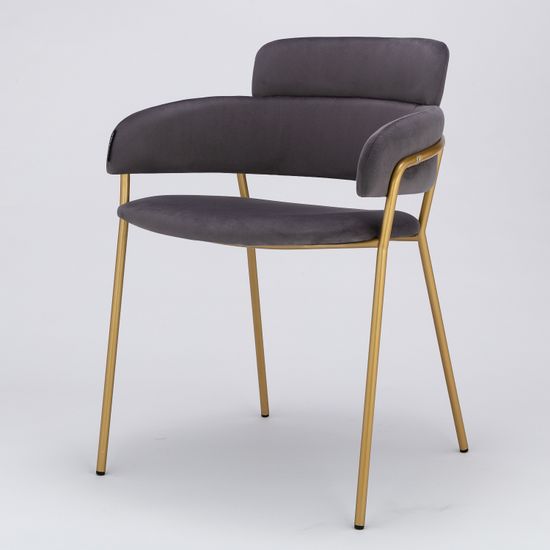 Стул Strike серый велюр с золотыми ножками