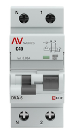 Автомат дифференциальный EKF rcbo6-1pn-40C-30-a-av