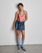 Джинсовая юбка мини синий