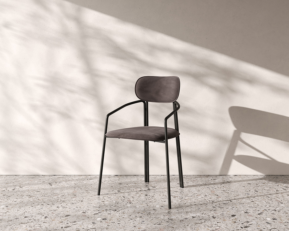 Стул LATITUDE Ror, Round, велюр, черный/серый