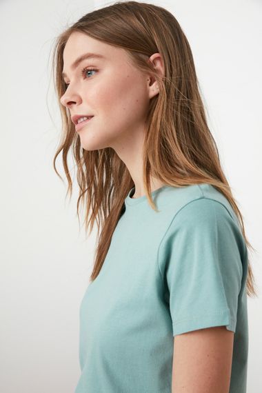 Qadın üçün qısa qol xaki köynək TWOSS20TS0133