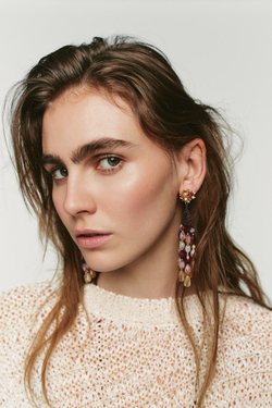 ZARA СЕРЬГИ КРЮЧКОМ С БУСИНАМИ, РАЗНОЦВЕТНЫЙ