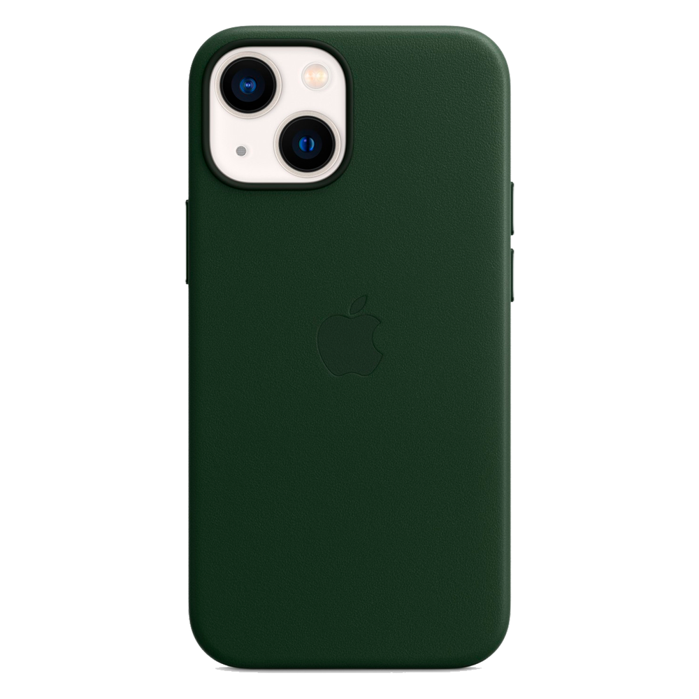 Кожаный чехол с поддержкой MagSafe Apple Leather Case для iPhone 13 mini, Sequoia Green (Зеленая секвойя)
