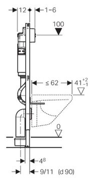 Рамная инсталляция Geberit Duofix 458.124.21.1 UP100 хром глянцевый