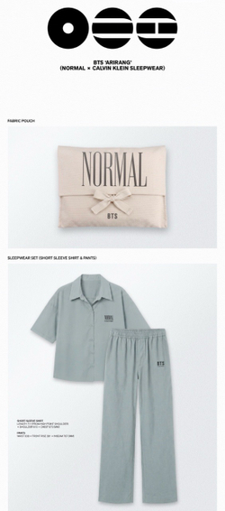 Мерч BTS - ARIRANG (NORMAL x CALVIN KLEIN SLEEPWEAR)
