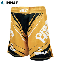 MMI-4022 Шорты MMA SHORT IMMAF approved черно-золотой