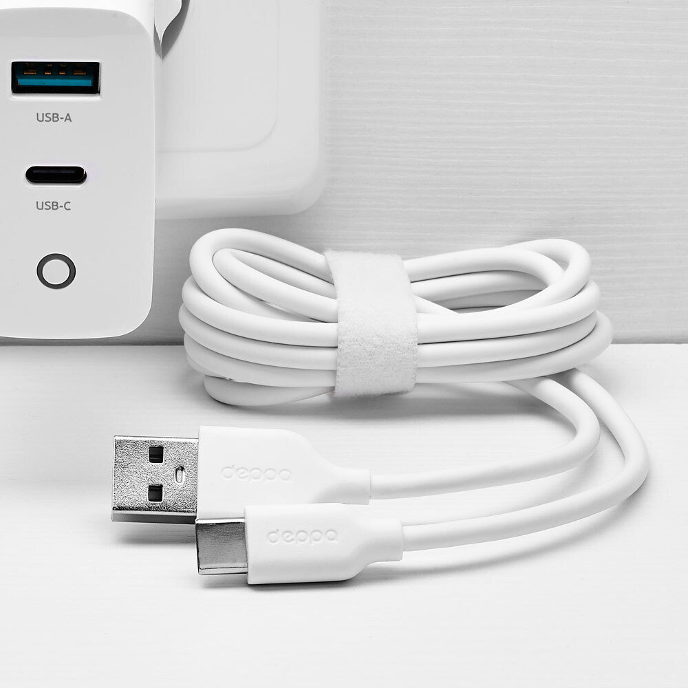 Дата-кабель USB-A - USB-C, USB 2.0, 2.4A, 1.2м, белый