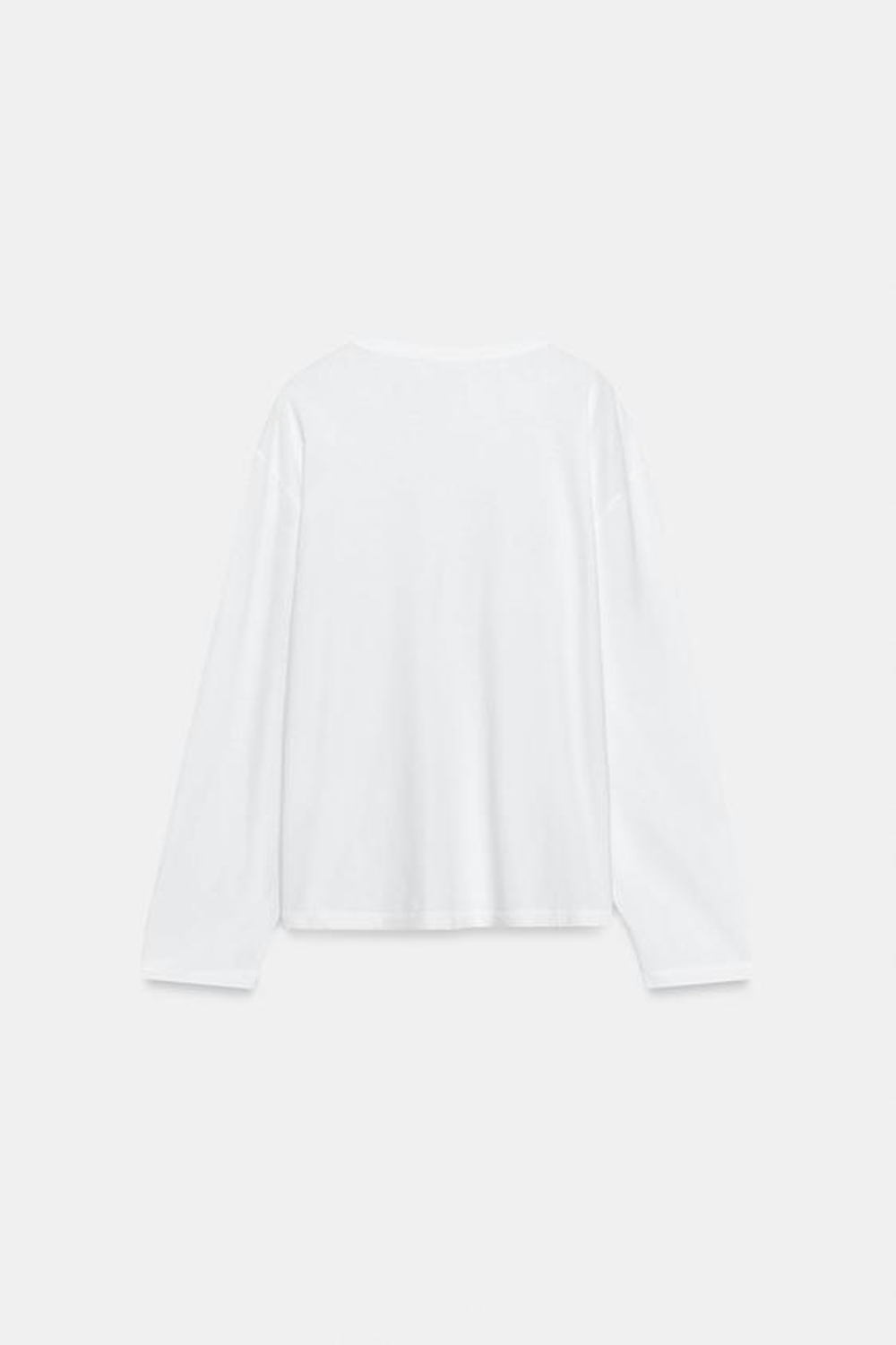 ZARA ЛОНГСЛИВ С ЛЬНЯНОЙ СМЕСЬЮ, БЕЛЫЙ
