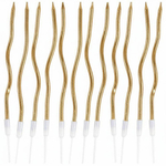 Свечи для торта «Волна» в золотом цвете 13 см, 12 шт