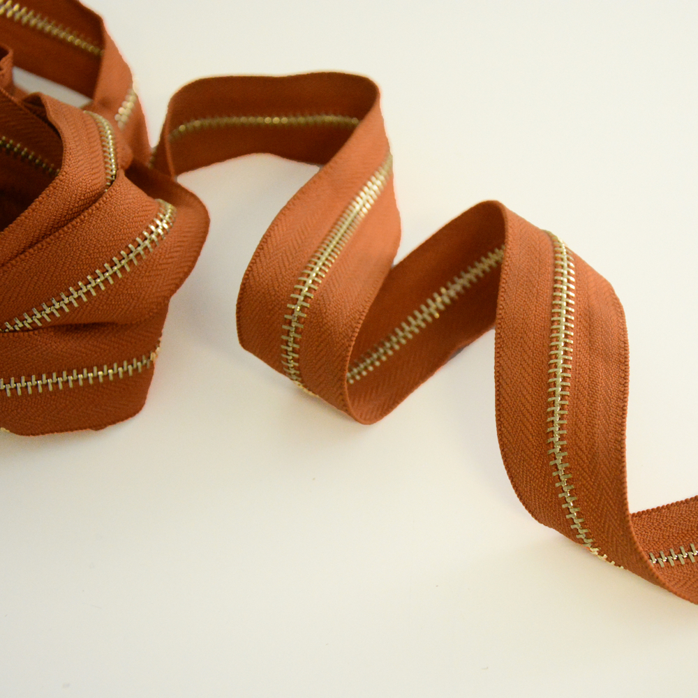 Молния металлическая №5, Терракотовый, цена за 10 см.