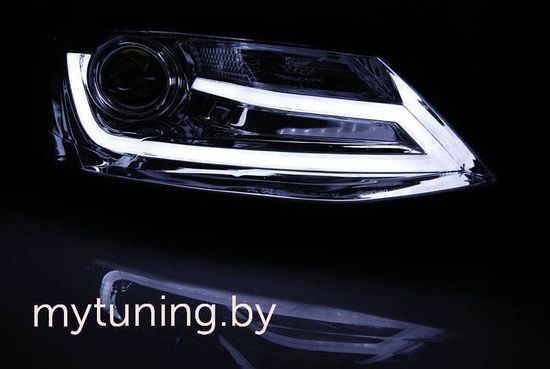 Передние фары tube light chrome для VW Jetta VI