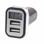 Автомобильный адаптер Hoco Z3 на 2 USB с LCD дисплеем, 012143 Черный