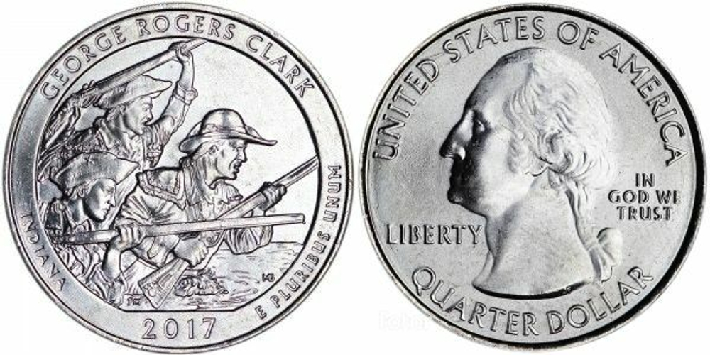 США 25 центов 2017 Квотеры «Парки США» 40 - Джордж Р. Кларк