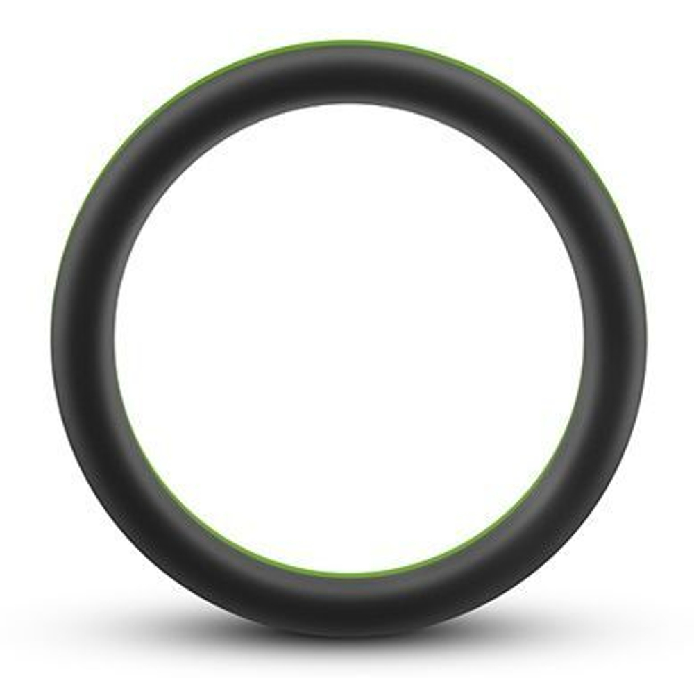 Черно-зеленое эрекционное кольцо Silicone Go Pro Cock Ring (Цвет: черный с зеленым)