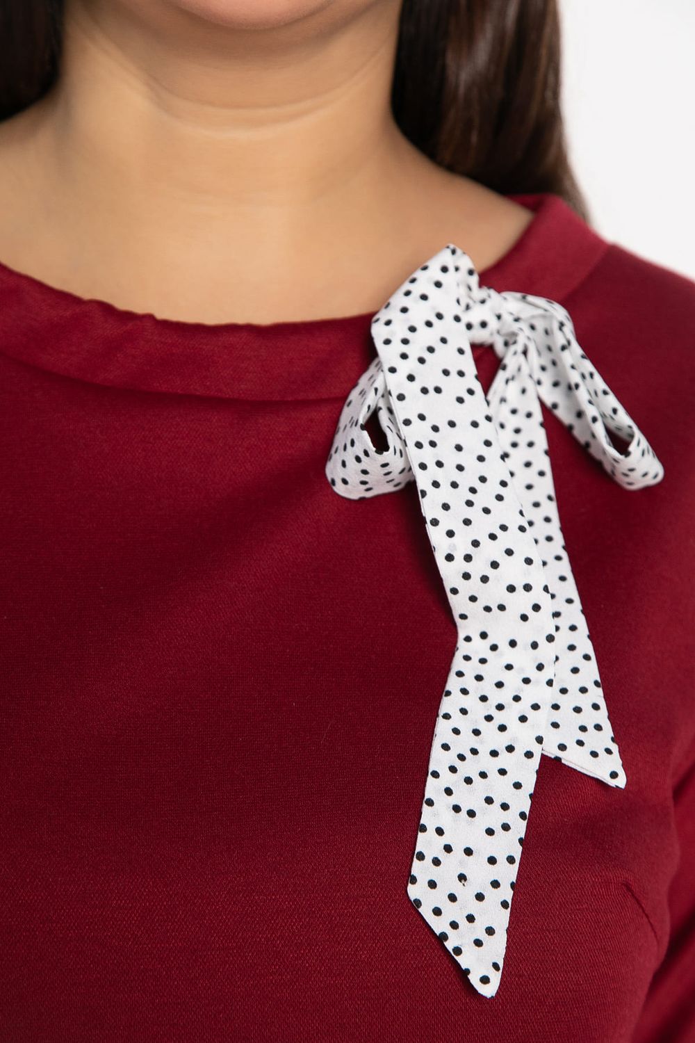 Блуза Федерика (бордово-белая) Б14997-18М LT Collection