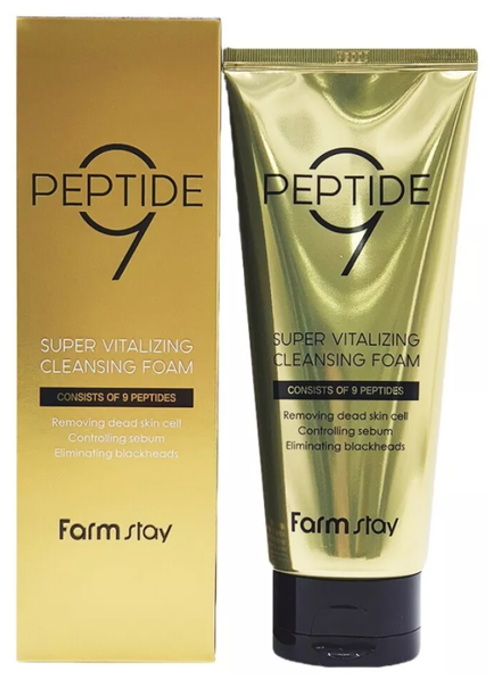 Пенка омолаживающая Farmstay Peptide 9 Super Vitalizing Cleansing Foam, 180 мл
