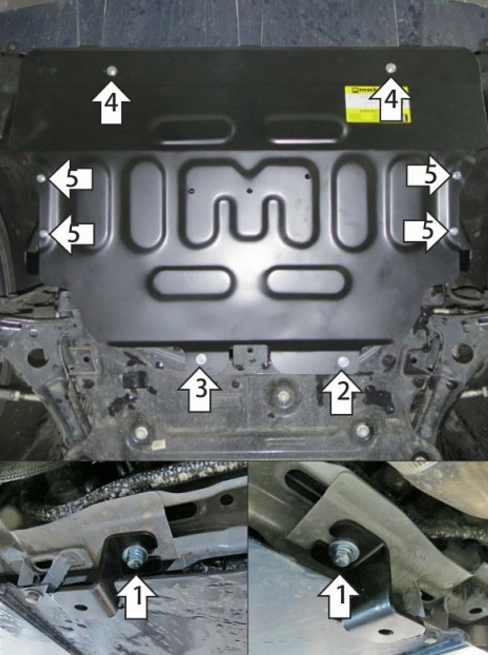 Усиленная защита Motodor картера Двигателя, КПП. 2 мм, Сталь. для Jetour X70 Plus 2023-н.в. арт.79012