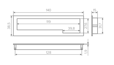 Ручка Quill, С=128, бронзовый песок, AQ