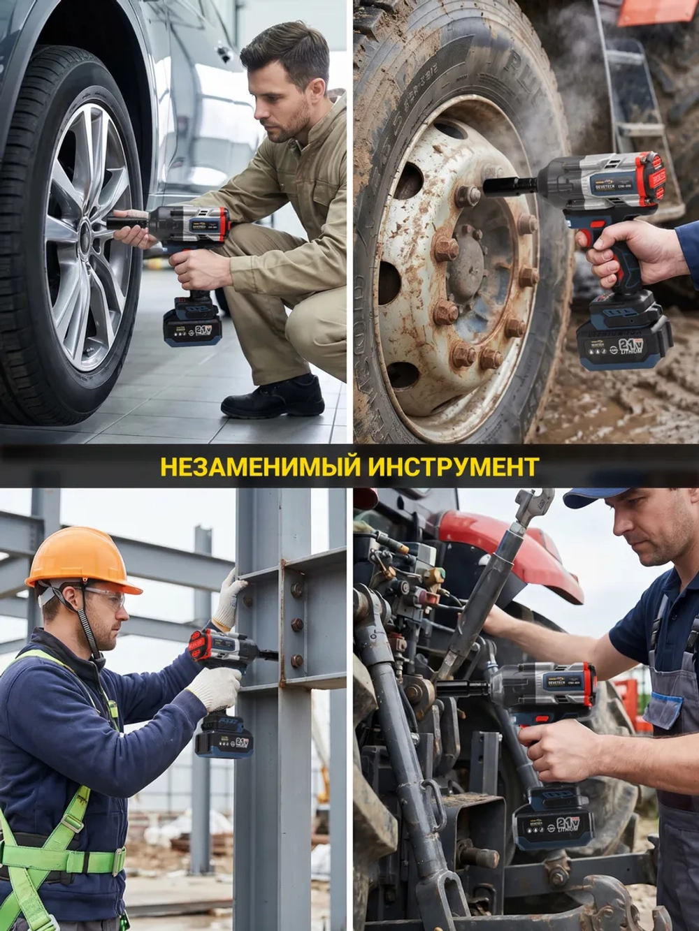 Гайковерт аккумуляторный ударный мощный